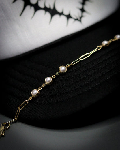 Gold and Pearl Hat Chain