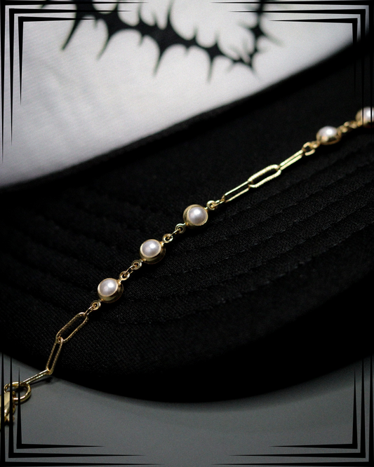 Gold and Pearl Hat Chain